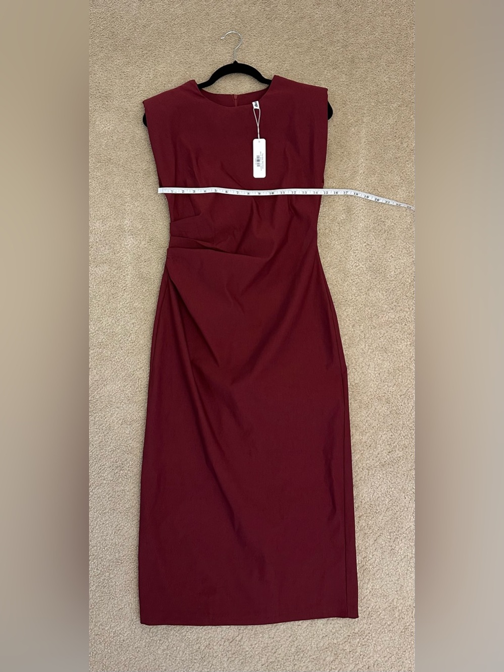 glam Sleeveless Midi Dress in Burgundy/Red M Medium NWT